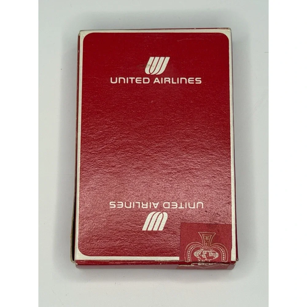 United Airlines Red Playing Cards Deck Vintage Airline Memorabilia Box